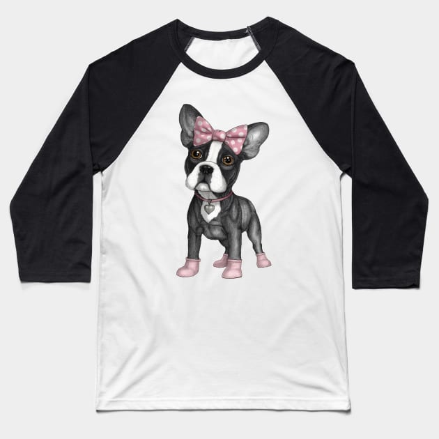 Sweet Frenchie Baseball T-Shirt by Barruf